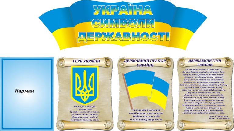 Стенд з державними символами для шкільних кабінетів
