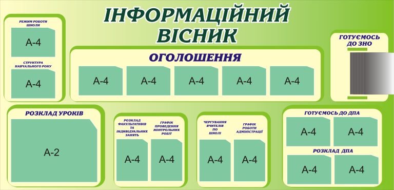 Стенд для шкільної інформації та анонсів уроків