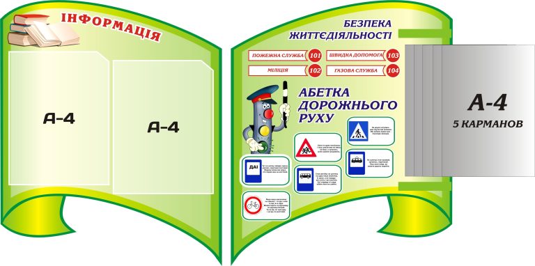 Захопливе оформлення шкільного куточка безпеки дорожнього руху