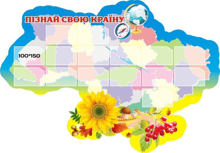Вивчаймо Україну разом: яскравий стенд для школи
