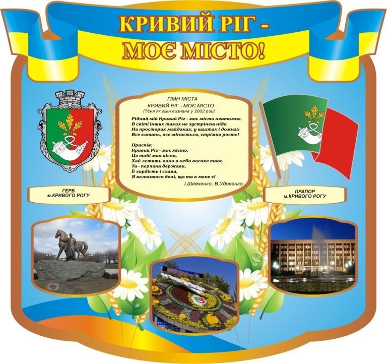 Стенд для кабінету:'Кривий Ріг - моє місто'