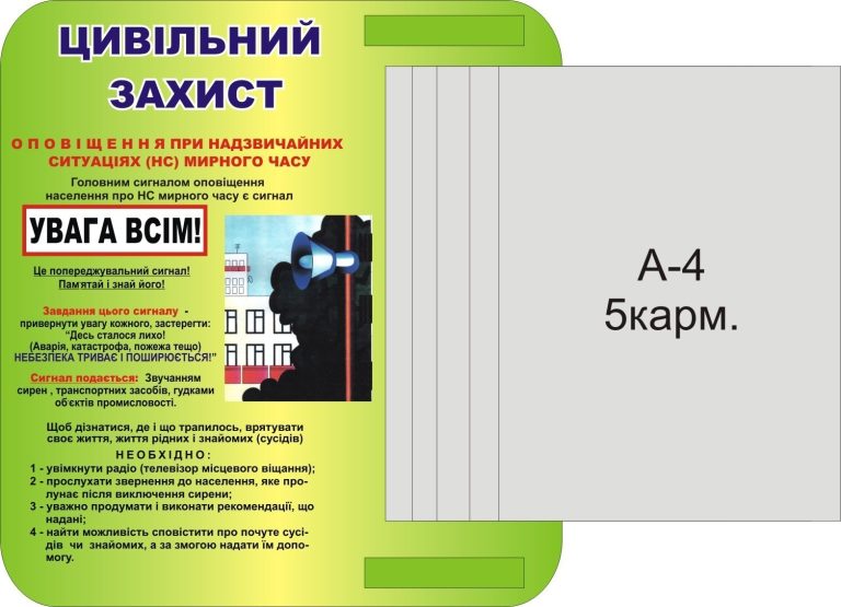 Стенд для куточка цивільного захисту в школі