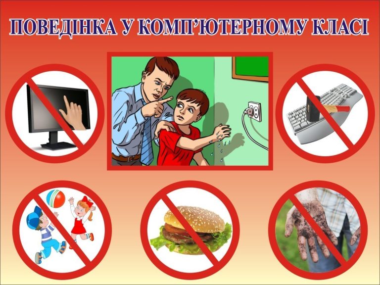 Правила безпеки в комп'ютерному класі для школярів