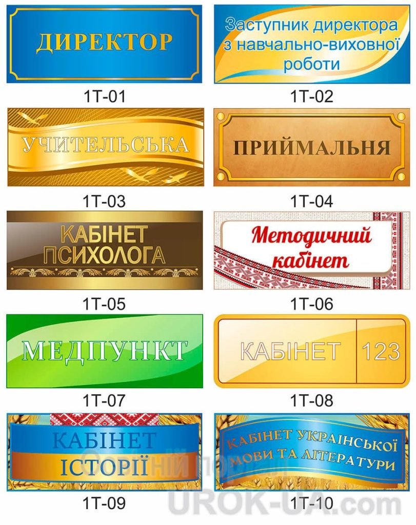 Таблички на двері (Код: 1-1Т)