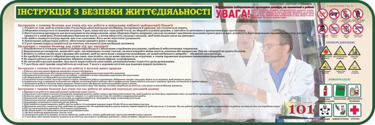 Правила безпеки для шкільного кабінету біології