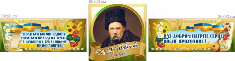 Оформлення класу портретами і цитатами Тараса Шевченка