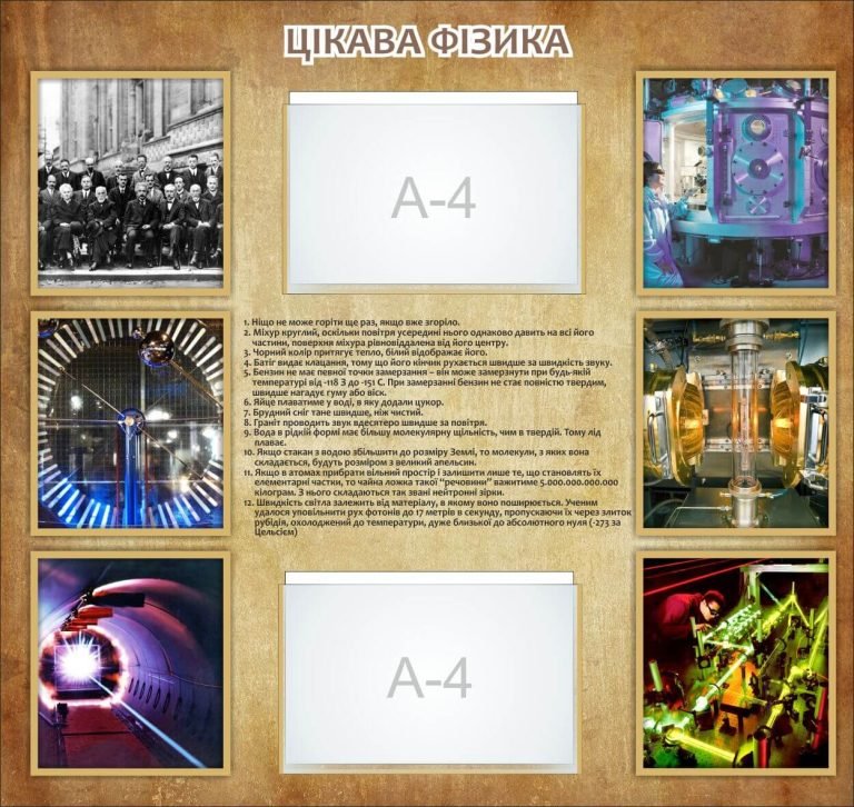 Фізика в класі: цікаві факти на стенді