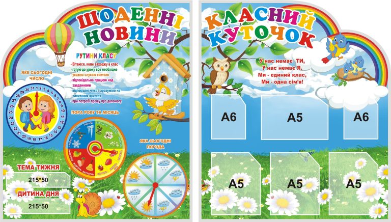 Яскраве оформлення для класних куточків вашої школи