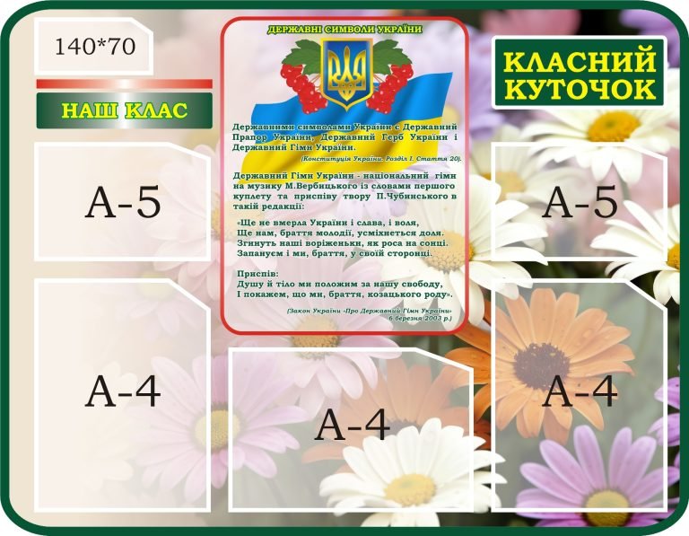 Класний куточок: оформлення з національними символами України