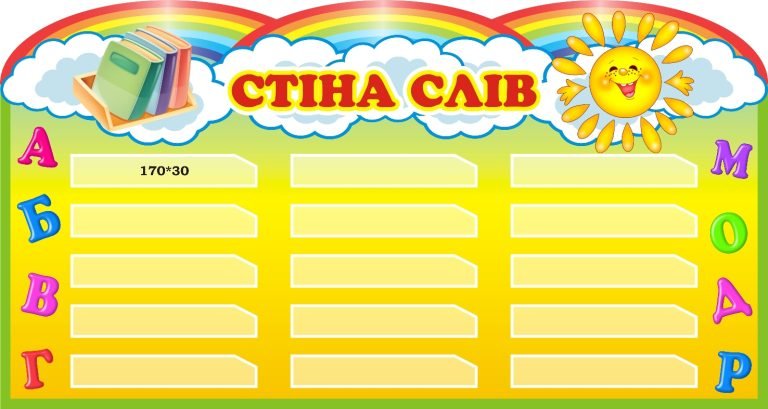 Веселе оформлення для вивчення нових слів у класі