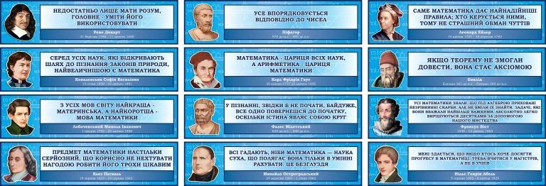 Математика в цитатах: оформлення шкільного кабінету