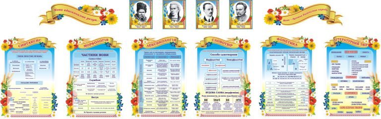 Яскраві стенди для вдосконалення знань української мови